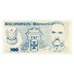 Solidarność, cegiełka 200 złotych 1985 - J. Piłsudski - Kukla 24 typ 17
