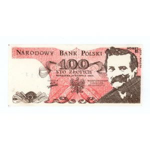 Solidarność, cegiełka 100 złotych 1983 - Wałęsa - Kukla47 typ28