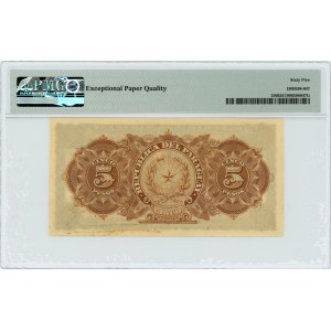 PARAGWAJ - 5 pesos 1907 - PMG 65 EPQ