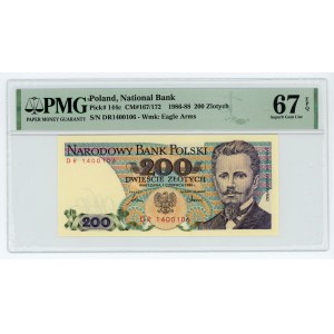 200 złotych 1986 - seria DR - PMG 67 EPQ
