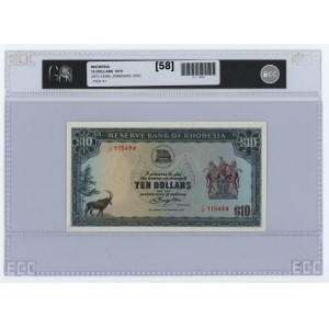 RODEZIA - Reserve Bank of Rhodesia - $10 1979 - GCN 58