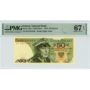 50 złotych 1975 - seria BT - PMG 67 EPQ