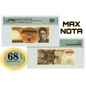 20,000 zloty 1989 - series F - PMG 68 EPQ - MAX NOTA.