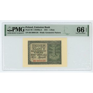 1 złoty 1941 - seria BC - PMG 66 EPQ