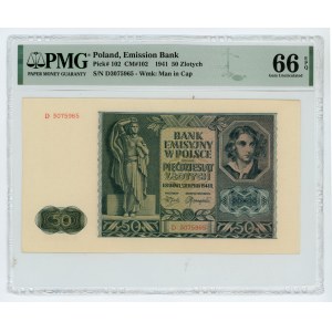 50 złotych 1941 - seria D - PMG 66 EPQ