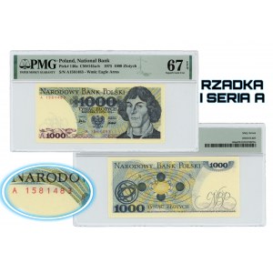 1000 złotych 1975 - seria A - PMG 67 EPQ - RZADKA SERIA