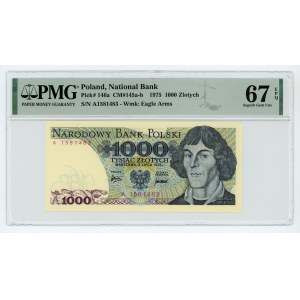 1000 złotych 1975 - seria A - PMG 67 EPQ - RZADKA SERIA