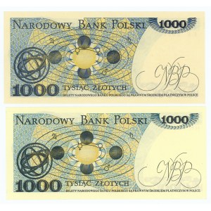 1000 złotych 1982 - seria EE i HM - 2 sztuki