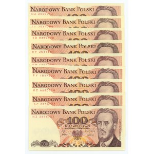 zestaw 100 złotych 1986 - razem 9 sztuk