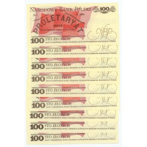 zestaw 100 złotych 1986 - razem 9 sztuk