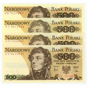 500 zloty 1982 - 4 pieces