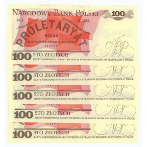zestaw 100 złotych 1988 - razem 5 sztuk