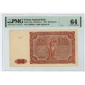 100 zloty 1947 - F series - PMG 64