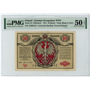 10 Polish marks 1916 - series A - General - tickets - PMG 50 EPQ