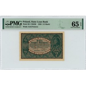 1/2 marki polskiej 1920 - PMG 65 EPQ