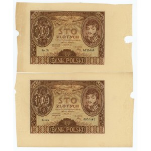 100 złotych 1934 - Ser. C.G. - DESTRUKT