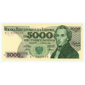5,000 zloty 1986 - AY series