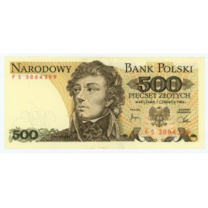 200 zloty 1988 EB and 500 zloty 1982 FS