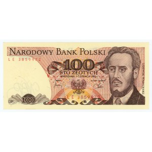 zestaw 100 złotych 1982, 1986, 1988 - 3 sztuki