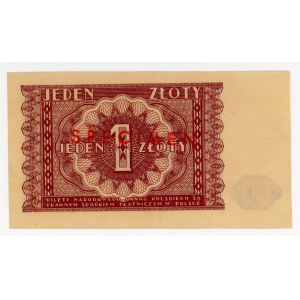 1 złotych 1946 - SPECIMEN nieoryginalny pieczątka