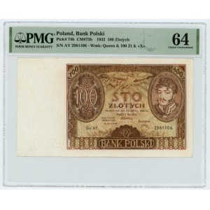 100 złotych 1932 - seria AY +X+ - PMG 64