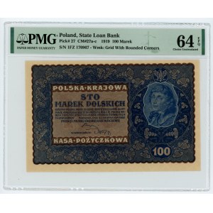 100 marek polskich 1919 - IF serja Z - PMG 64 EPQ