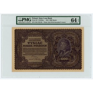 1000 marek polskich 1919 - II serja AD - PMG 64 EPQ