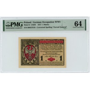1 marka polska 1916 - Generał seria B - PMG 64