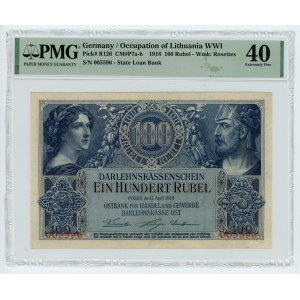 POSEN/POZNAŃ - 100 rubles 1916 - PMG 40