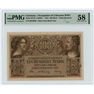 KOWNO - 100 marks 1918 - PMG 58