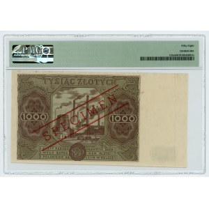 1000 Zloty 1947 - SPECIMEN - Serie A - PMG 58 - AKCEPT