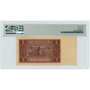 5 zloty 1948 - AN series - PMG 58