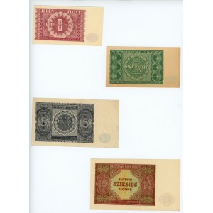Satz von 1 Zloty, 2 Zloty, 5 Zloty und 10 Zloty 1946 - 4 Stück