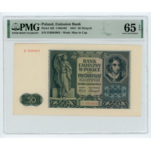 50 złotych 1941 - seria D - PMG 65 EPQ