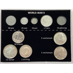 II wojna wojna światowa - zestaw monet obiegowych - 10 sztuk