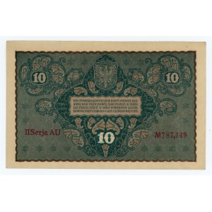 10 Polish marks 1919 - II Series AU