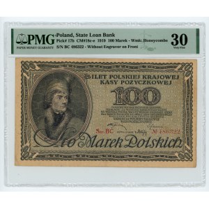 100 marek polskich 1919 - Ser. BC - PMG 30