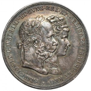AUSTRIA - 2 guilders 1879 - Franz Joseph Silver Wedding Jubilee