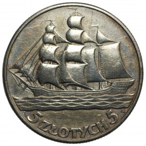 5 gold 1936 Sailing ship