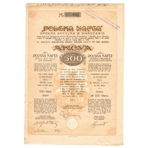 Polska Nafta S.A., 500 mkp, III. Emisya 31.03.1921r