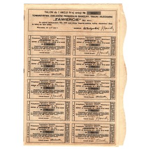 ZAWIERCIE Gesellschaft für Baumwollspinnerei, -weberei und -bleicherei, Em.4, - 6000 Mark 1923