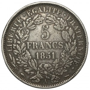FRANCE - 5 francs 1851 A Paris.