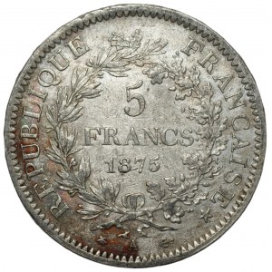 FRANCE - 5 francs 1875 - A Paris.