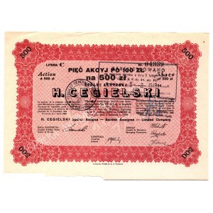 Hipolit Cegielski - 5 x 100 zlotys 1929