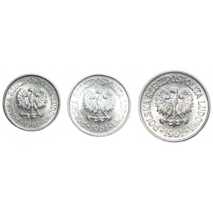 Zestaw 3 monet aluminiowych 5, 10 i 20 groszy 1961