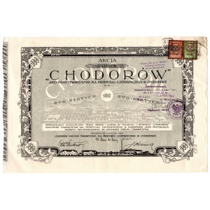 Chodorów Zuckerindustrie, Em.2 - 100 Zloty 1925 .