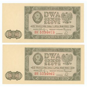 2 Zloty 1948 - Serie BR - 2 Stück