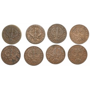 Set of 8 pieces of 5 pennies 1923-1938