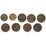 Set of 8 pieces of 1 and 2 pennies 1928-1939