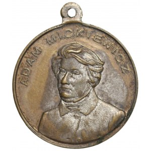 Adam Mickiewicz medallion - Warsaw 1798-1898